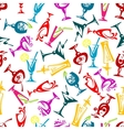 bright colorful cocktails seamless pattern vector image