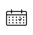 calendar with a icon tag isolated contour vector image