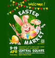 easter market poster template vector image vector image