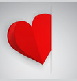 heart in cutout paper vector image