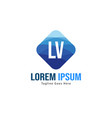 initial lv logo template with modern frame vector image