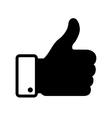 thumb up black icon vector image vector image