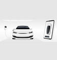 white electric car with a charging station vector image