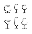 calligraphic glasses vector image