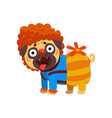 funny pug dog character dressed as carlson vector image