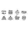 pizza food set icons collection lettering vector image