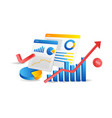 concept flat isometric 3d business analysis vector image vector image