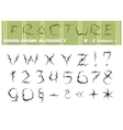 fracture alphabet part two vector image vector image