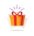 happy gift box prize icon or cheerful vector image vector image