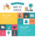 three horizontal banners with school and education vector image