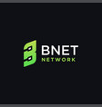 letter b and network link logo icon template vector image