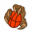 monsters playing basketball sticker concept vector image