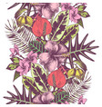 tropical summer hand drawn seamless border vector image vector image