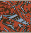 color seamless background with carpentry tools vector image