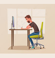 funny business character working vector image vector image