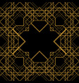 tile pattern with golden ornament on black vector image