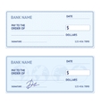 bank check template set vector image vector image