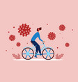coronavirus protection concept with cartoon man vector image