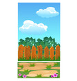 cute poster with wooden fence for a country house vector image