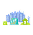 modern city real estate building and dollar sign vector image