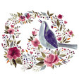 bird and flowers vector image vector image