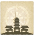 buddhist temple old background vector image