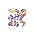 dangerous animals rgb color icon vector image
