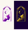 elegant emblem with a profile picture young vector image vector image