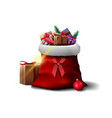 santa claus bag with presents isolated on white vector image vector image