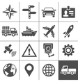 transportation icons set simplus series vector image