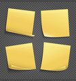 yellow sticky notes isolated on transparent vector image