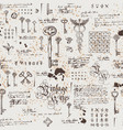 abstract seamless background with vintage keys vector image