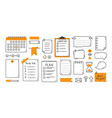 hand drawn memo paper sheets sticky note vector image