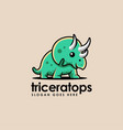 triceratops dinosaur mascot cartoon logo icon vector image vector image
