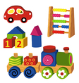 colorful wooden toys vector image