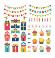 set of birthday party or christmas design vector image