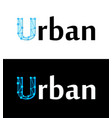 urban label title caption on white and black vector image vector image