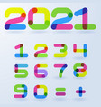 2021 bright rainbow numbers vector image vector image
