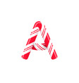 cane letter a candy font element sweet vector image vector image
