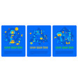 doodle poster with animals characters aliens vector image vector image