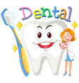 female dentist with clean tooth vector image