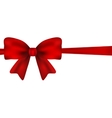 red gift bow of ribbon isolated on white vector image