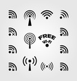 set of wireless and wifi icons vector image