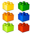 3d children plastic bricks toy vector image