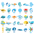 big collection of logos sea vector image