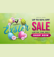 easter sale with color painted egg vector image vector image