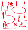 set hand drawn exclamation mark vector image