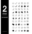 simple line icons astronomy vector image vector image