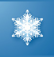 white paper snowflake new year and christmas vector image vector image