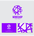 needlework logo shop handmade ravel ball vector image
